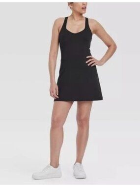 All in Motion NWT Women's Tennis Dress Athletic Skort Black Size XS Racerback